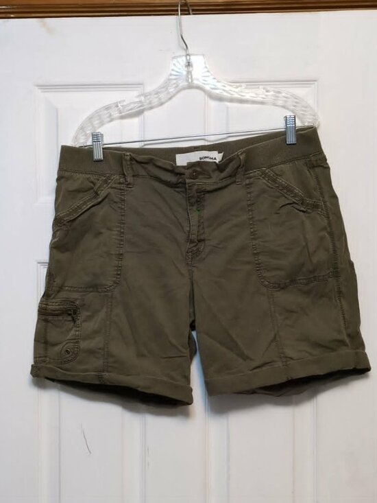 Sonoma Pants - Sonoma Sz 16 Hiking Shorts Utility Cargo Army Olive Green Stretch Waist Woodsy